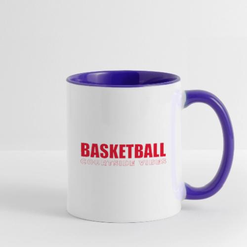Courtside Vibes Basketball Typography Design - Contrast Coffee Mug