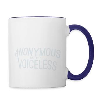 anonymous for the voiceless voice to parliament - Contrast Coffee Mug - white/cobalt blue - Right