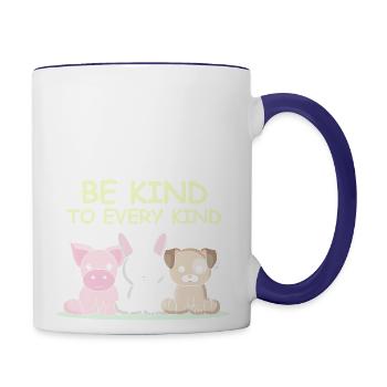 be kind to every kind - Contrast Coffee Mug - white/cobalt blue - Right