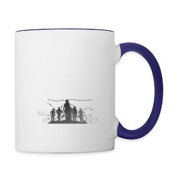 Come and cut it Texas - Contrast Coffee Mug - white/cobalt blue - Right