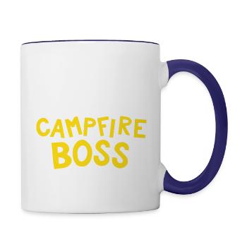 campfire boss - Contrast Coffee Mug - white/cobalt blue - Right