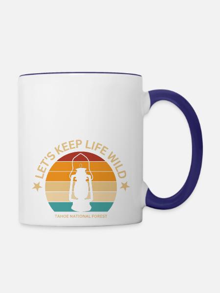 let's keep life wild - Contrast Coffee Mug - white/cobalt blue