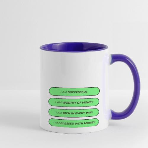 Powerful Money Affirmations Merch for Wealth - Contrast Coffee Mug