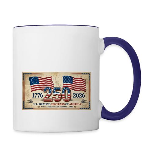 USA 250th Anniversary Flags Emblem - Contrast Coffee Mug