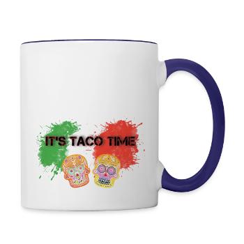 tacos - Contrast Coffee Mug - white/cobalt blue - Right