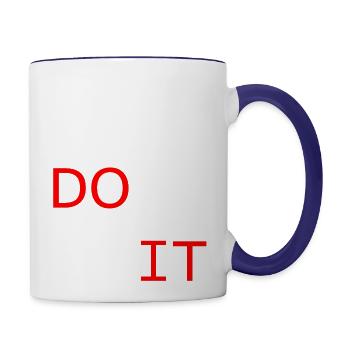 don't quit, do it motivational quotes - Contrast Coffee Mug - white/cobalt blue - Right