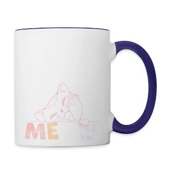 Funny cat - Contrast Coffee Mug - white/cobalt blue - Right