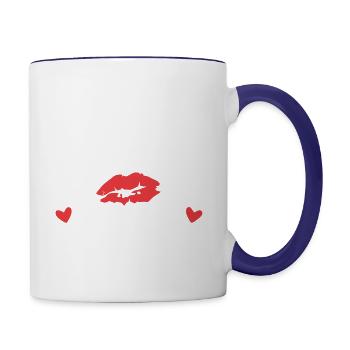 I KISSED TRINITY HOUSE PILOT - Contrast Coffee Mug - white/cobalt blue - Right