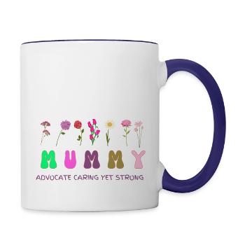 Mummy 1 2 - Contrast Coffee Mug - white/cobalt blue - Right