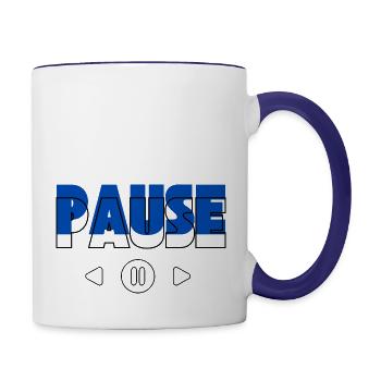 pause - Contrast Coffee Mug - white/cobalt blue - Right
