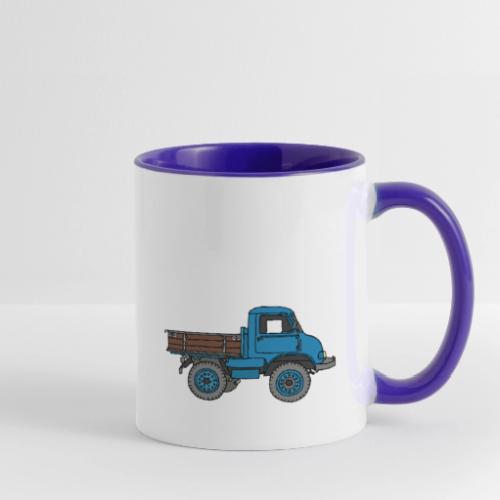 Blue off-road truck - Contrast Coffee Mug