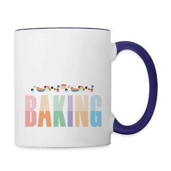 Baking is my Therapy 1b - Contrast Coffee Mug - white/cobalt blue - Right