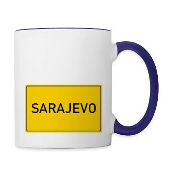 Sarajevo - Contrast Coffee Mug - white/cobalt blue - Right