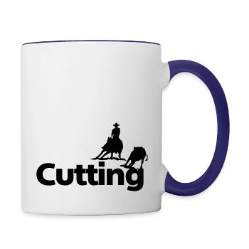Cutting design for riders - Contrast Coffee Mug - white/cobalt blue - Right