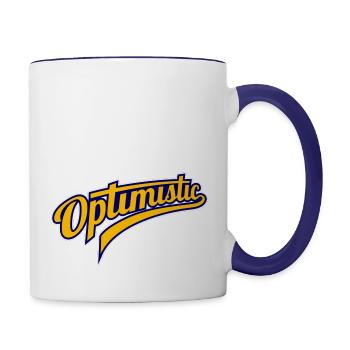 Stay Optimistic - Contrast Coffee Mug - white/cobalt blue - Right