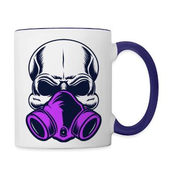 Terrifying skull - Contrast Coffee Mug - white/cobalt blue - Right