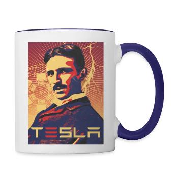 Tesla - Contrast Coffee Mug - white/cobalt blue - Right