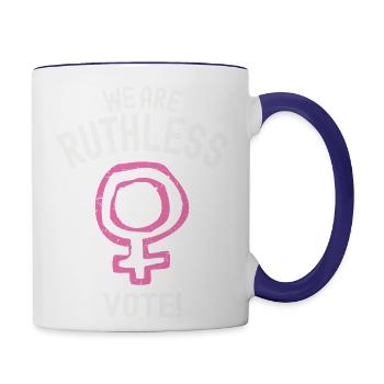 We Are Ruthless Vote - Contrast Coffee Mug - white/cobalt blue - Right