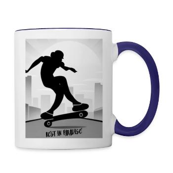 Skateboarder - Rest In Paradise - Contrast Coffee Mug - white/cobalt blue - Right