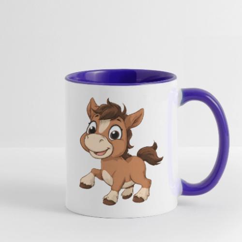 Playful Cartoon Baby Pony Full of Joy - Contrast Coffee Mug