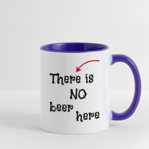 No Beer Here Mug - Funny Black Lettered Gift - Contrast Coffee Mug