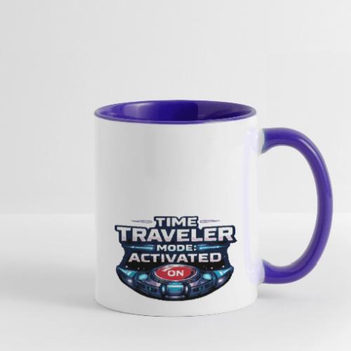 Time Traveler Mode – Futuristic Neon Sci-Fi Tee - Contrast Coffee Mug