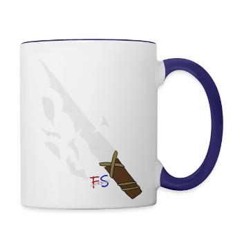 Glass Blade - Contrast Coffee Mug - white/cobalt blue - Right