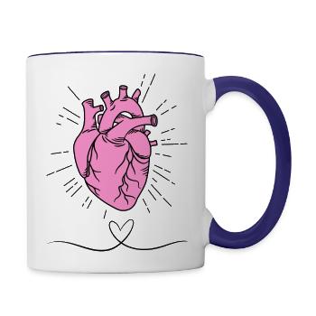 Love heart - Contrast Coffee Mug - white/cobalt blue - Right