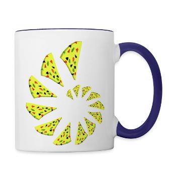 Pizza slice - Contrast Coffee Mug - white/cobalt blue - Right