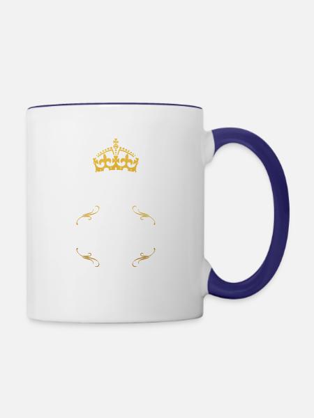 its your birday n august - Contrast Coffee Mug - white/cobalt blue
