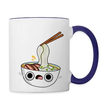 Pho Goodness Sake Funny Noodle - Contrast Coffee Mug - white/cobalt blue - Right