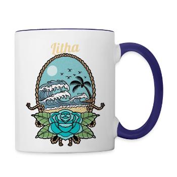 summer summer summer - Contrast Coffee Mug - white/cobalt blue - Right