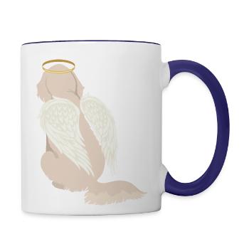 Golden Retriever Angel - Contrast Coffee Mug - white/cobalt blue - Right