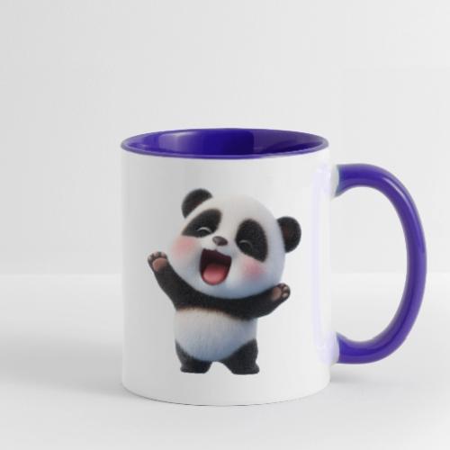 Happy Baby Panda Standing - Contrast Coffee Mug