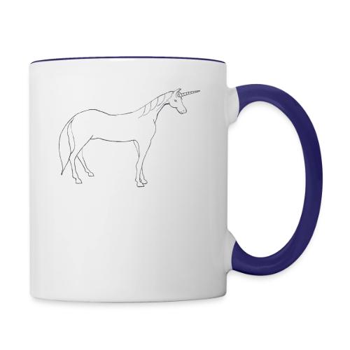 unicorn outline - Contrast Coffee Mug