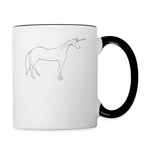 unicorn outline - Contrast Coffee Mug