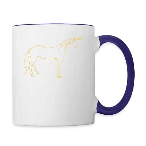 unicorn gold outline - Contrast Coffee Mug