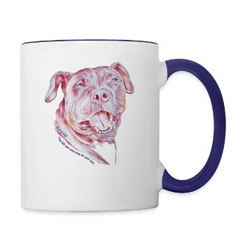 Toby The Hero Dog - Rescue - Save a life - Contrast Coffee Mug - white/cobalt blue - Right