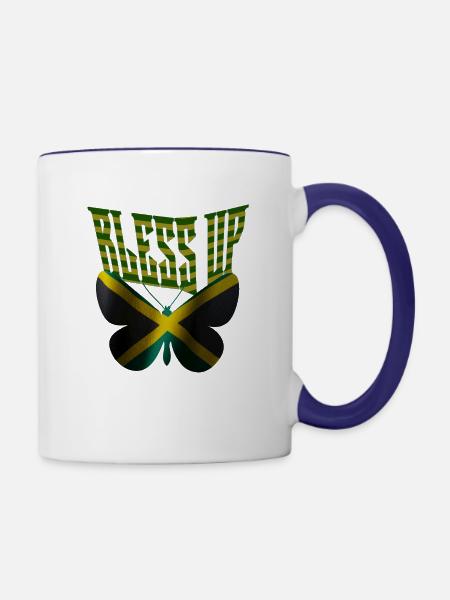 JAM BUTTERFLY - Contrast Coffee Mug - white/cobalt blue