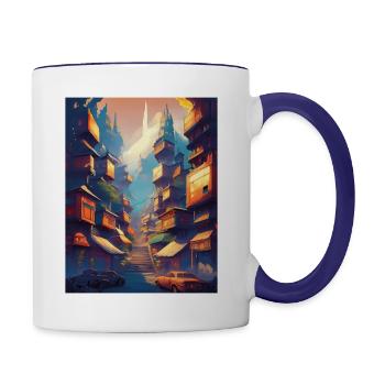 Buildings - Contrast Coffee Mug - white/cobalt blue - Right