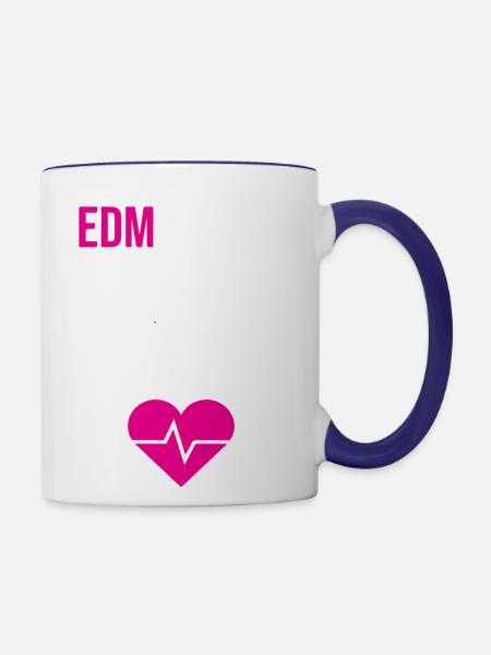 EDM is Life - Contrast Coffee Mug - white/cobalt blue