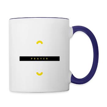 Prayer works - Contrast Coffee Mug - white/cobalt blue - Right
