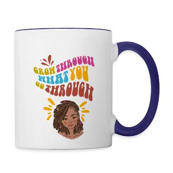 Grow Through What you Go Through - Contrast Coffee Mug - white/cobalt blue - Right