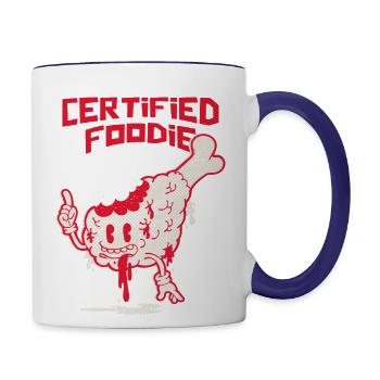 Certified Foodie - Contrast Coffee Mug - white/cobalt blue - Right