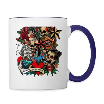 flash art - Contrast Coffee Mug - white/cobalt blue - Right
