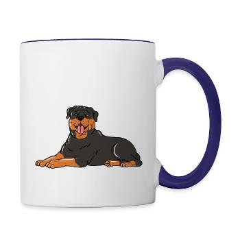 Life Without Rottweiler Is Meh - Contrast Coffee Mug - white/cobalt blue - Right