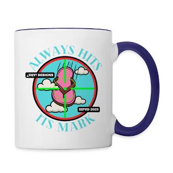 ALWAYS HITS ITS MARK - Contrast Coffee Mug - white/cobalt blue - Right
