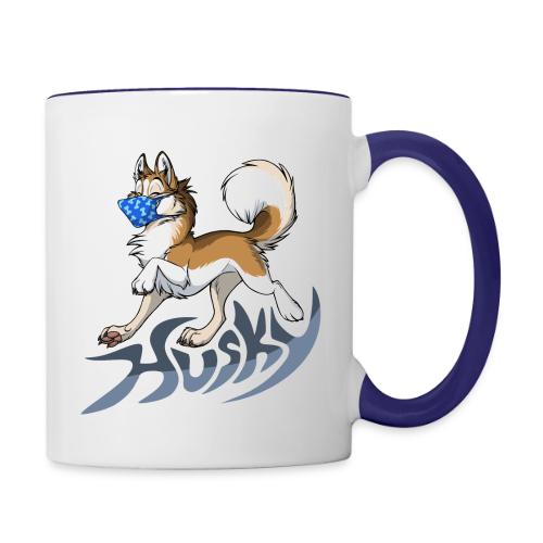 Masky Husky (mask / masked) - Contrast Coffee Mug