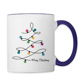 Christmas TreeMerry Christmas - Contrast Coffee Mug - white/cobalt blue - Right