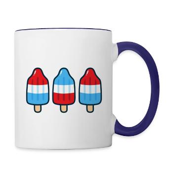 Stay Cool Rocket Pop Red White And Blue Popsicle - Contrast Coffee Mug - white/cobalt blue - Right